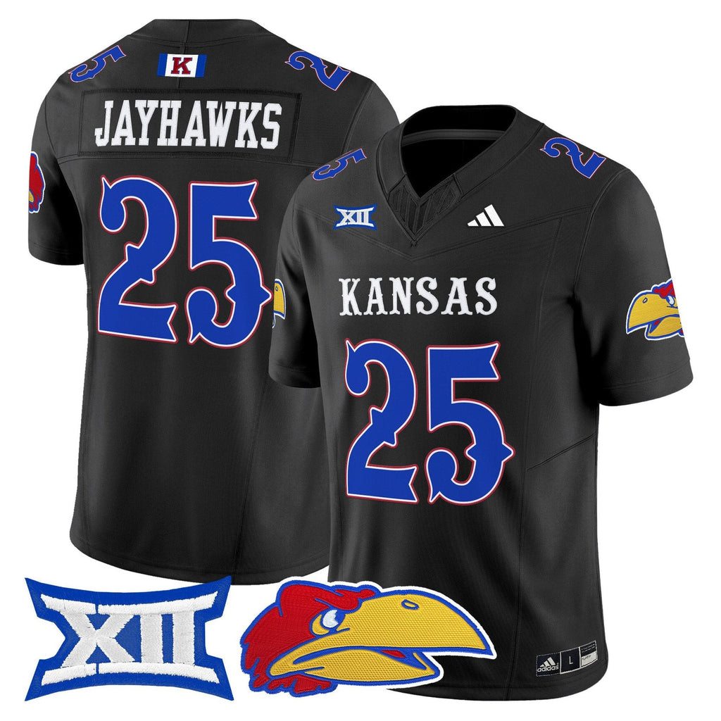 Jayhawks Jersey #25 Kansas Jayhawks 2025 Vapor Limited Stitched Black