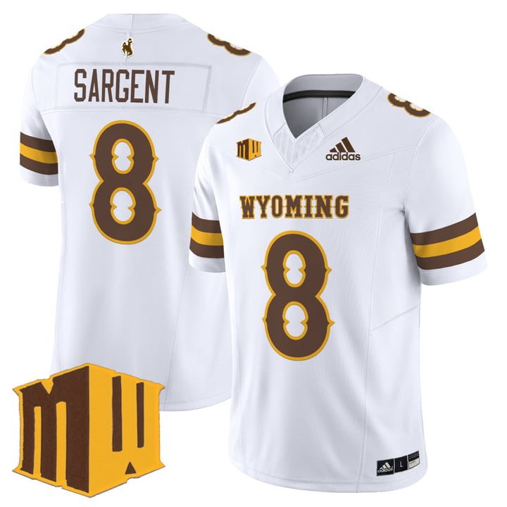Jaylen Sargent Jersey #8 Wyoming Cowboys 2025 Vapor Limited Stitched White