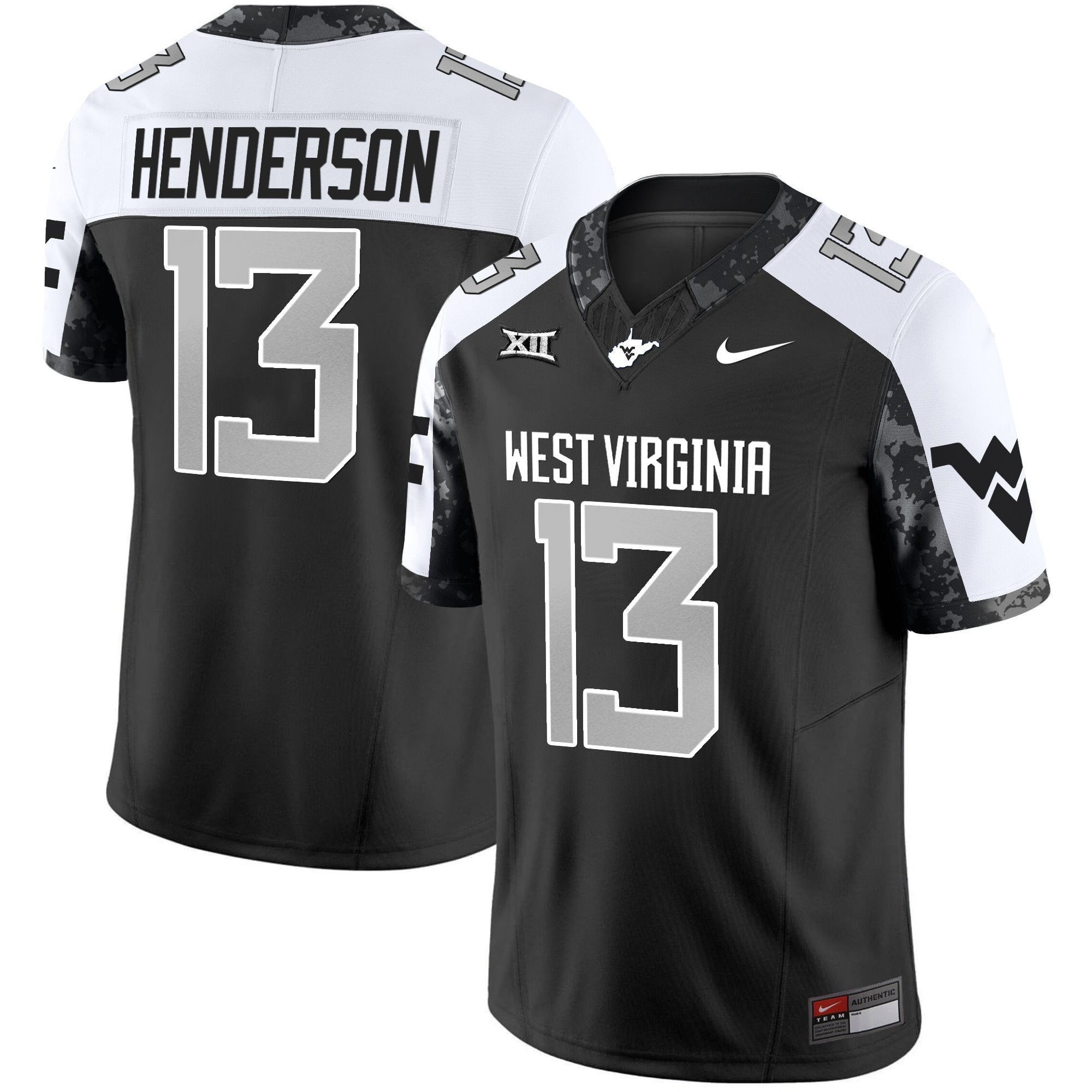 Jaylen Henderson Jersey #13 West Virginia Mountaineers 2025 Stitched Alternate