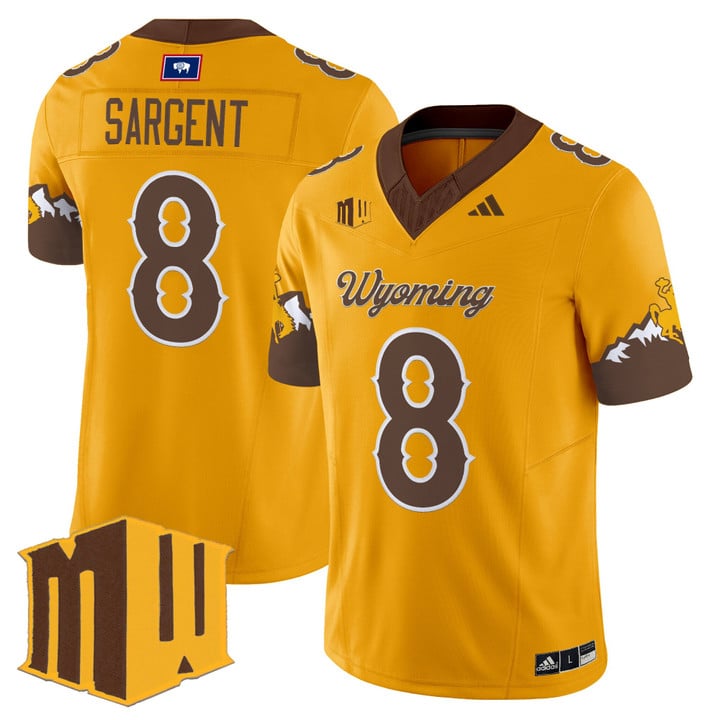 Jaylen Sargent Jersey #8 Wyoming Cowboys 2025 Vapor Limited Stitched Gold Limited