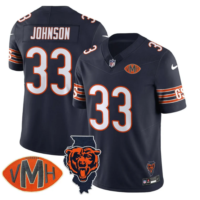 Jaylon Johnson Jersey #33 Honor Virginia Halas McCaskey All Stitched Navy
