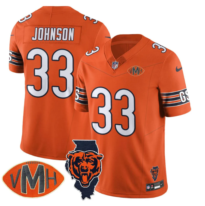 Jaylon Johnson Jersey #33 Honor Virginia Halas McCaskey All Stitched Orange