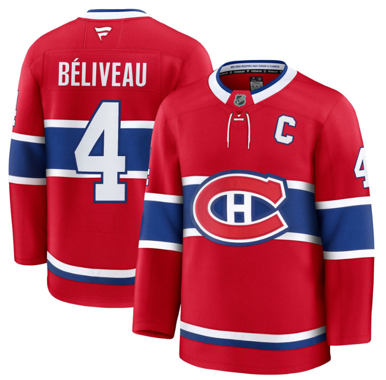 Jean Béliveau Jersey #4 Montreal Canadiens Timeless Premium Stitched 2025 Home