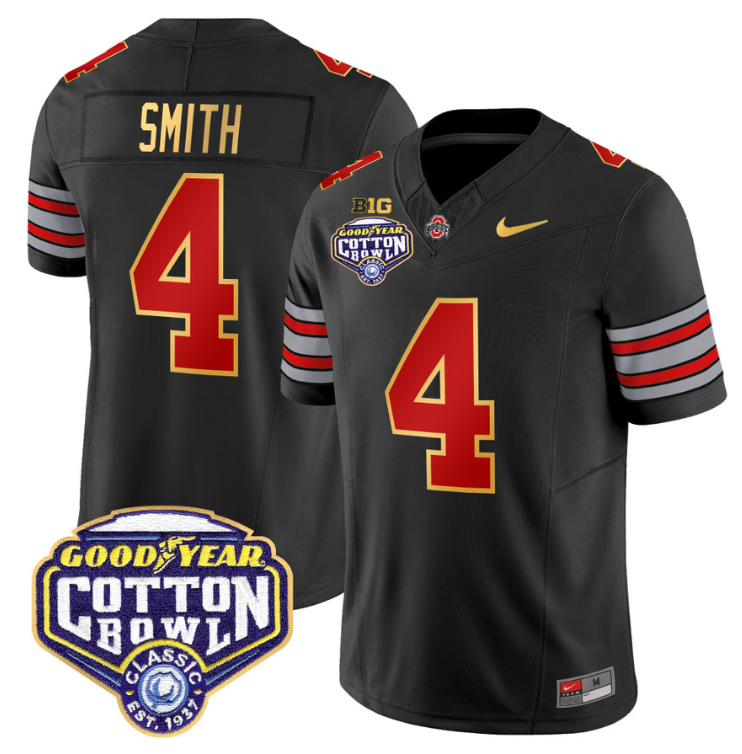 Jeremiah Smith Jersey #4 Ohio State 'Heritage Stripe' Cotton Bowl Black