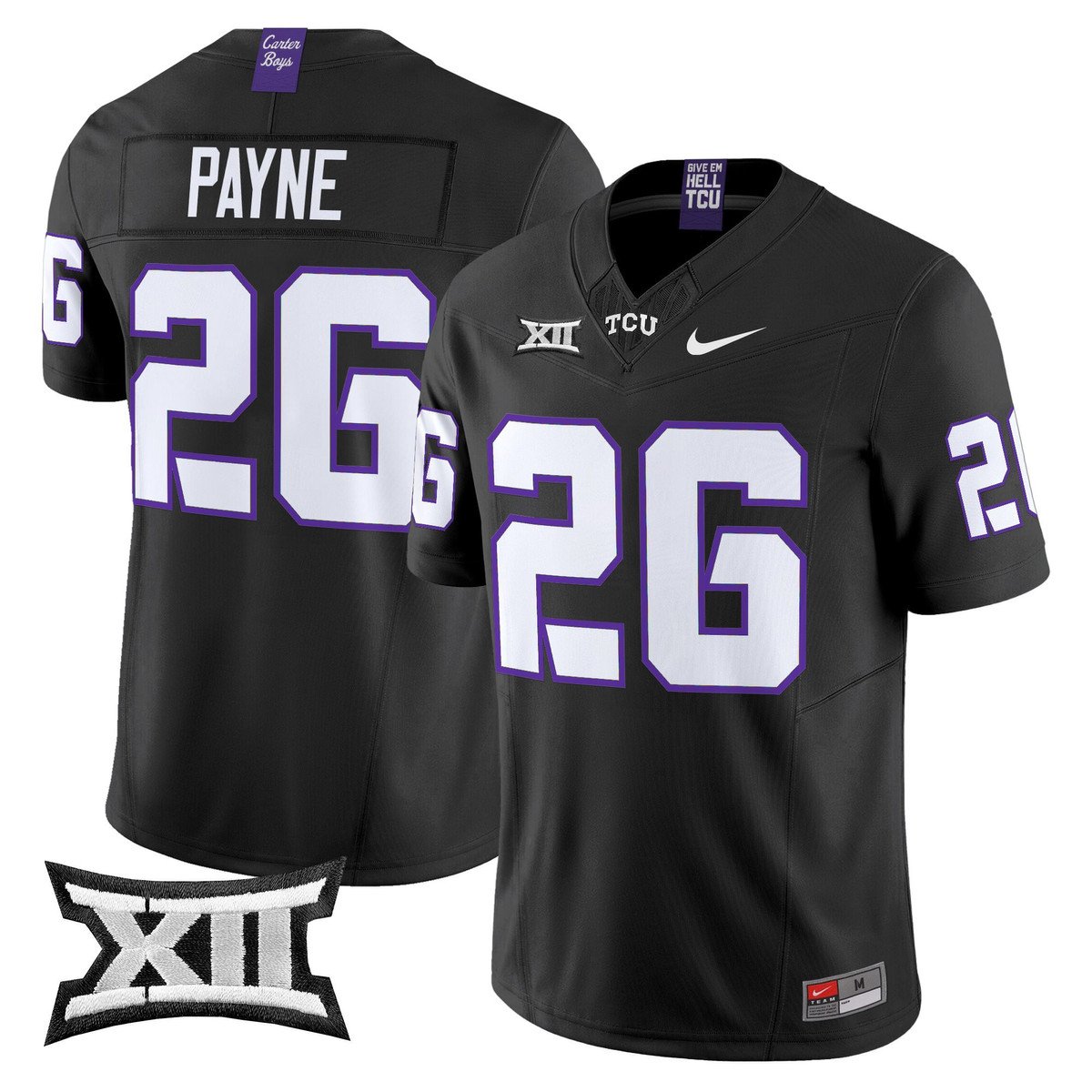 Jeremy Payne Jersey #26 TCU Horned Frogs 2025 Vapor Limited Stitched Black