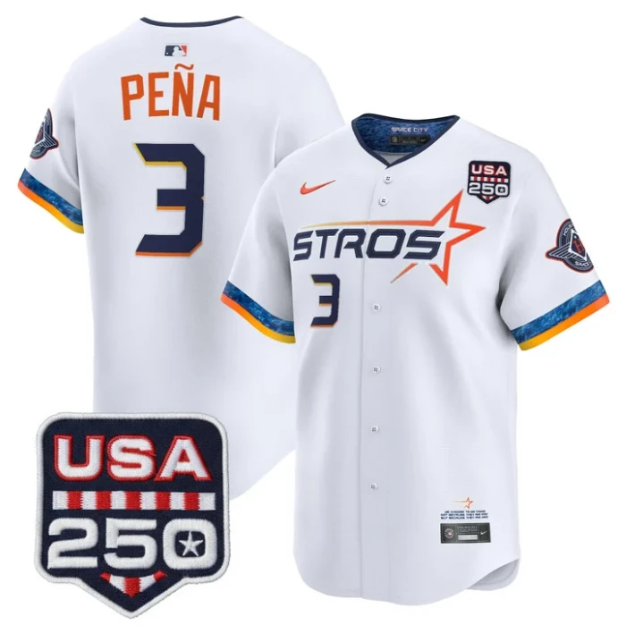 Jeremy Pena Jersey #3 Houston Astros 250 USA Patch Limited Stitched