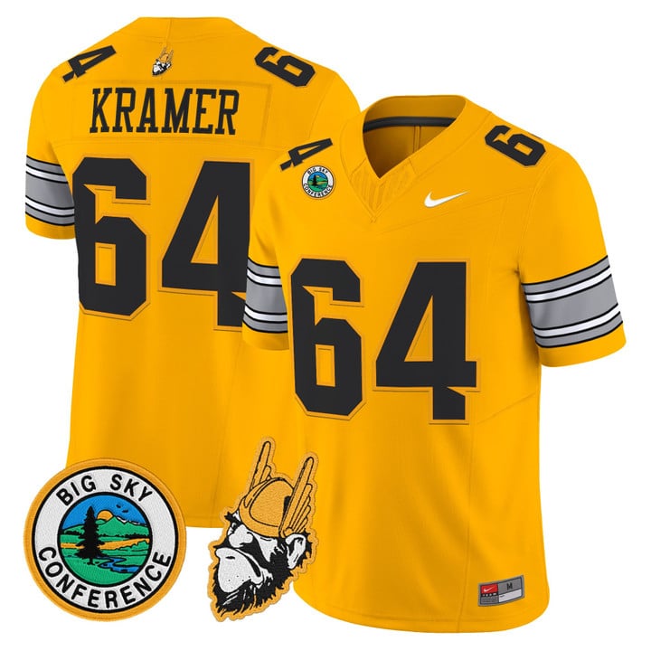 Jerry Kramer Jersey #64 Idaho Vandals 1975 Throwback Limited Stitched Gold