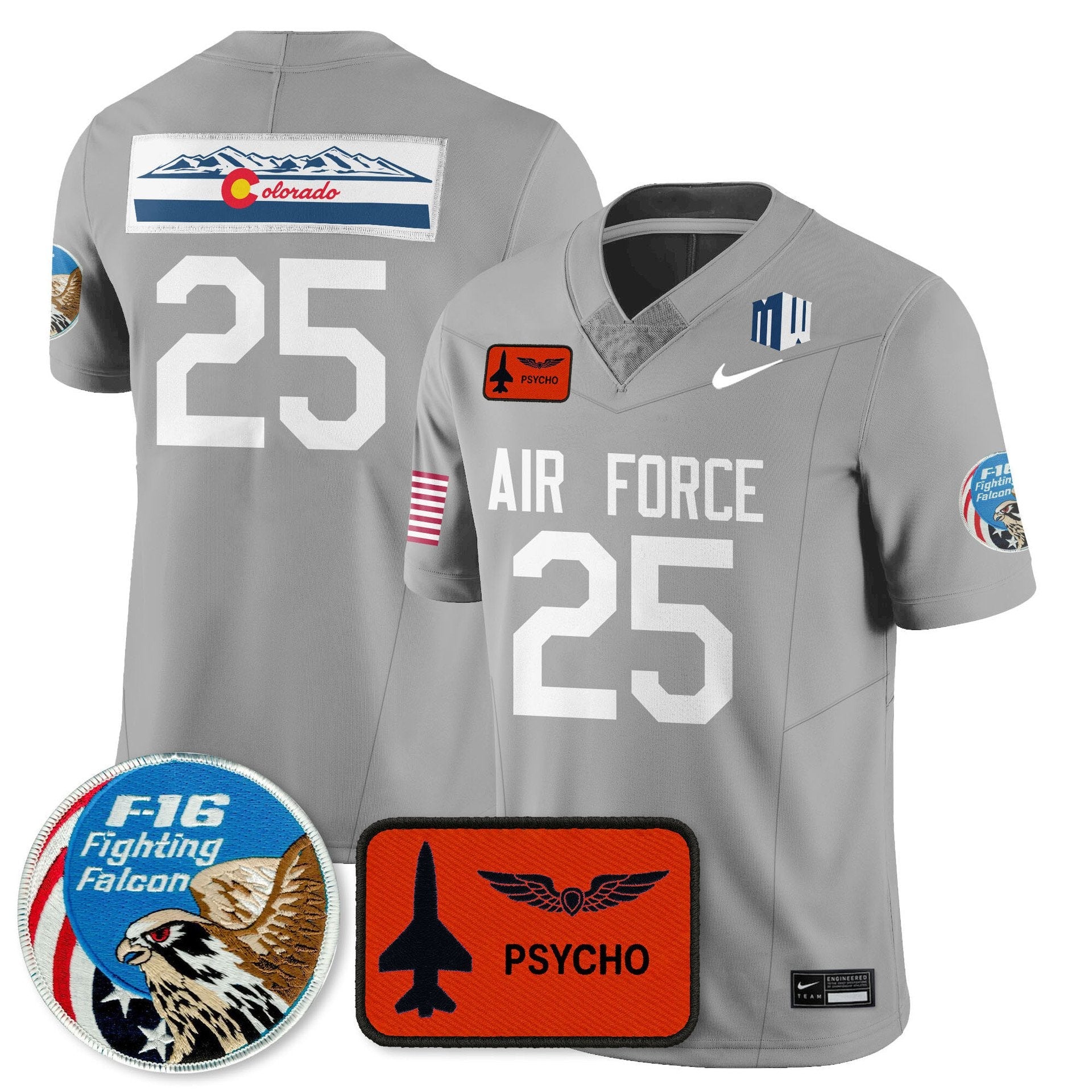 Jersey #25 Air Force Football 2025 Honor F-16 All Stitched Honor F-16