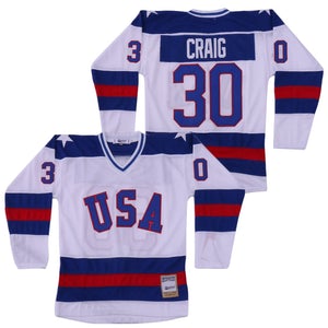 Jim Craig #30 Team Usa Miracle On Ice Hockey Jersey White