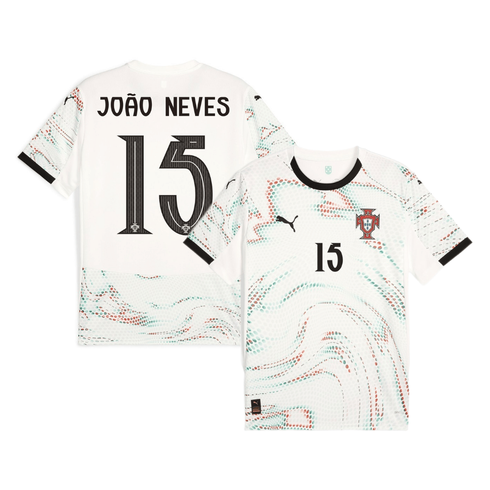 João Neves 15 Portugal National Team 2025-26 Away Men Jersey – White