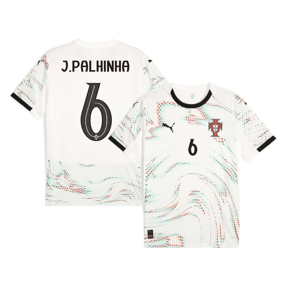 João Palhinha 6 Portugal National Team 2025-26 Away Men Jersey – White