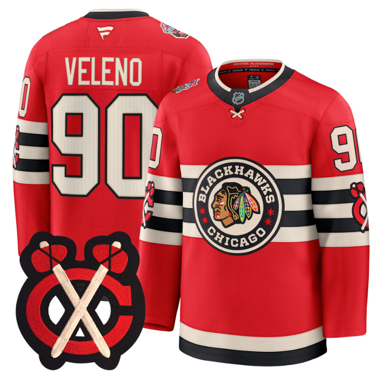 Joe Veleno Jersey #90 Chicago Blackhawks Winter Classic Patch Stitched White