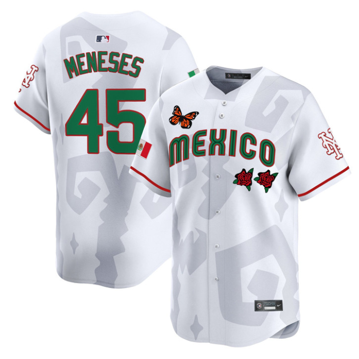 Joey Meneses Jersey #45 Mexican Heritage 2025 Sentrock Vapor Limited Stitched White