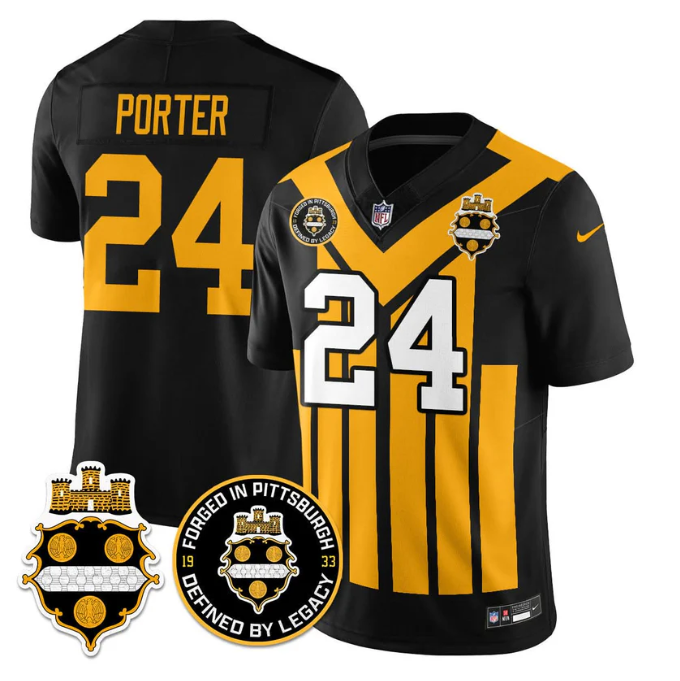 Joey Porter Jersey #24 Alternate 1933 Throwback Limited All Stitched Black