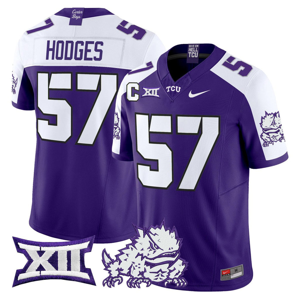Johnny Hodges Jersey #57 TCU Horned Frogs 2025 Vapor Limited Stitched Purple Alter