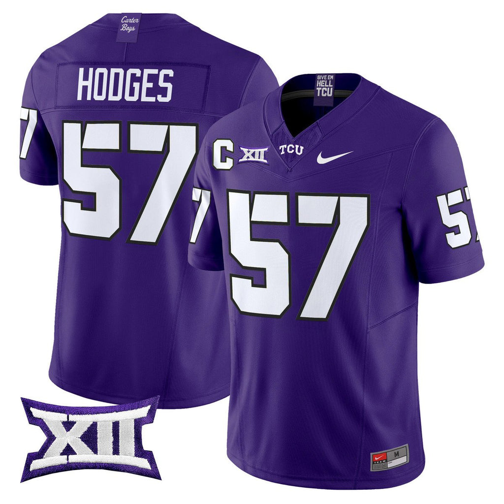 Johnny Hodges Jersey #57 TCU Horned Frogs 2025 Vapor Limited Stitched Purple