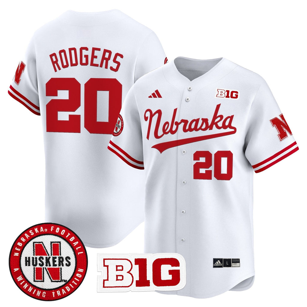 Johnny Rodgers Jersey #20 Nebraska Cornhuskers 2025 Vapor Baseball White