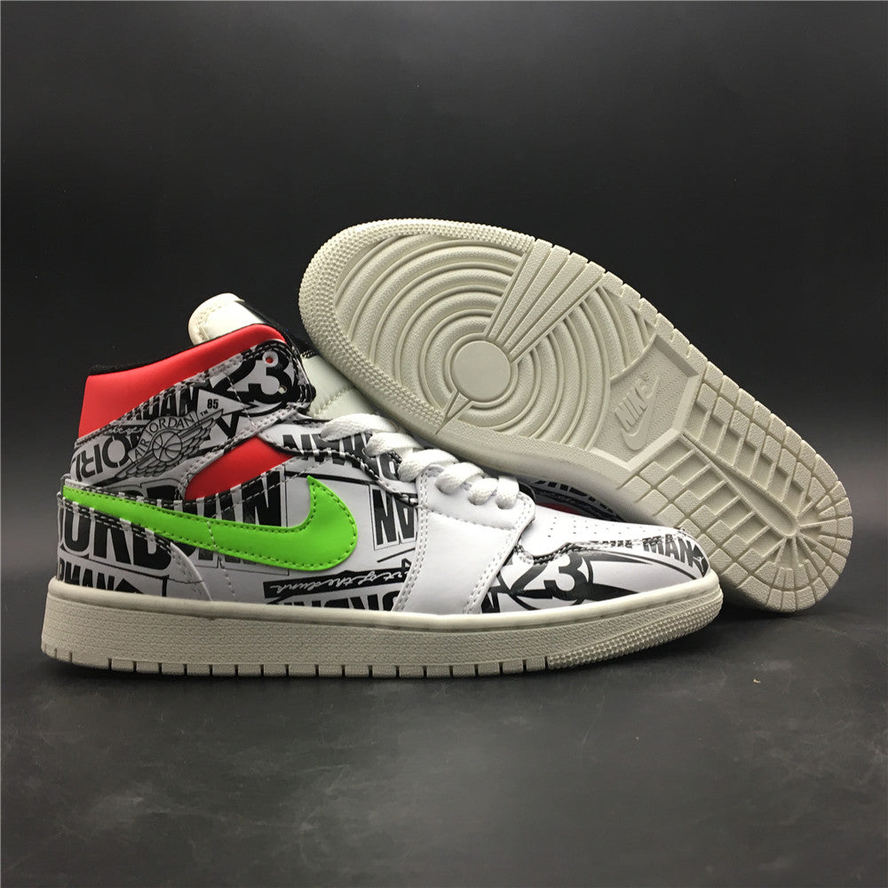 Air Jordan 1 Mid All Over Logos