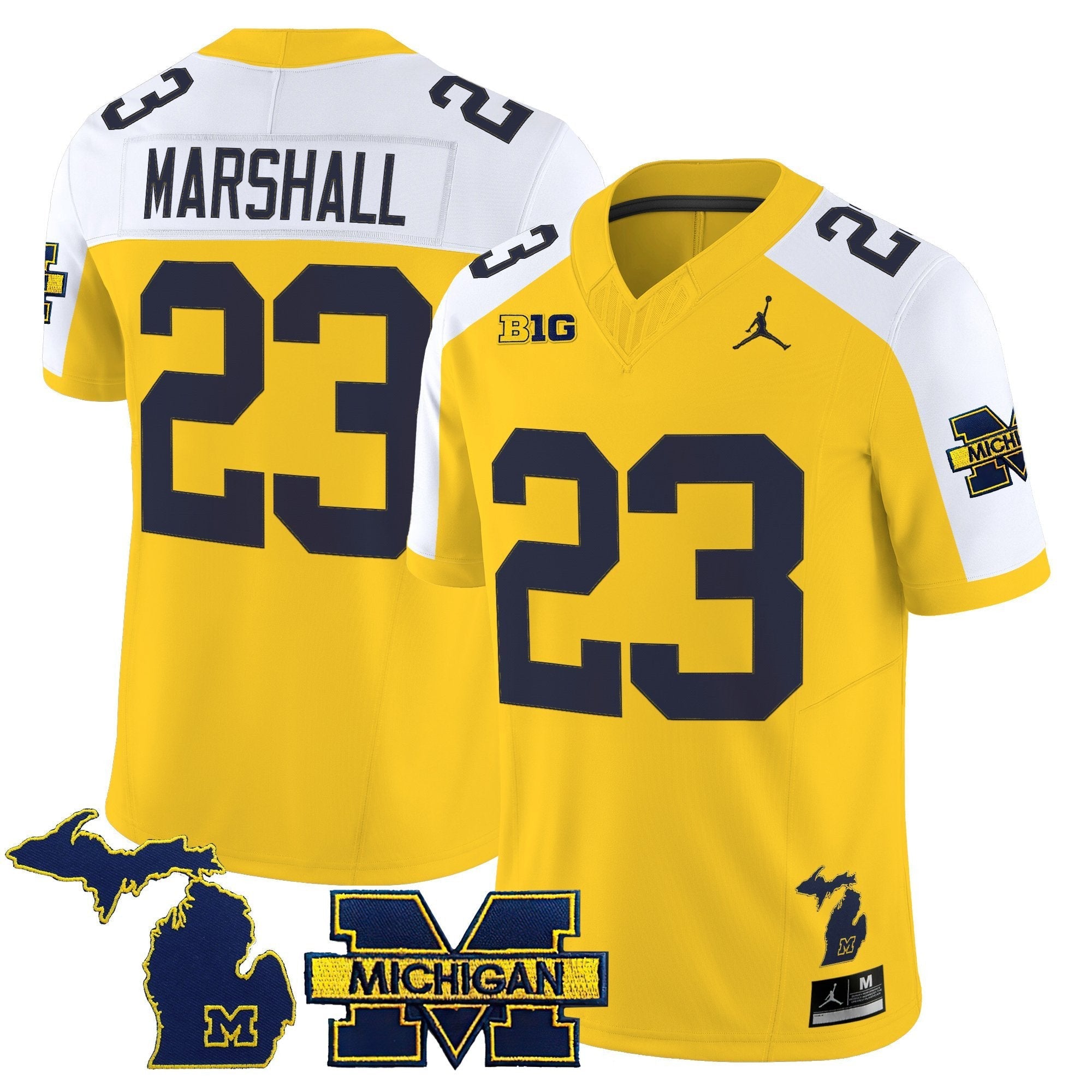 Jordan Marshall Jersey #23 Michigan Wolverines 2025 Stitched Maize Alternate