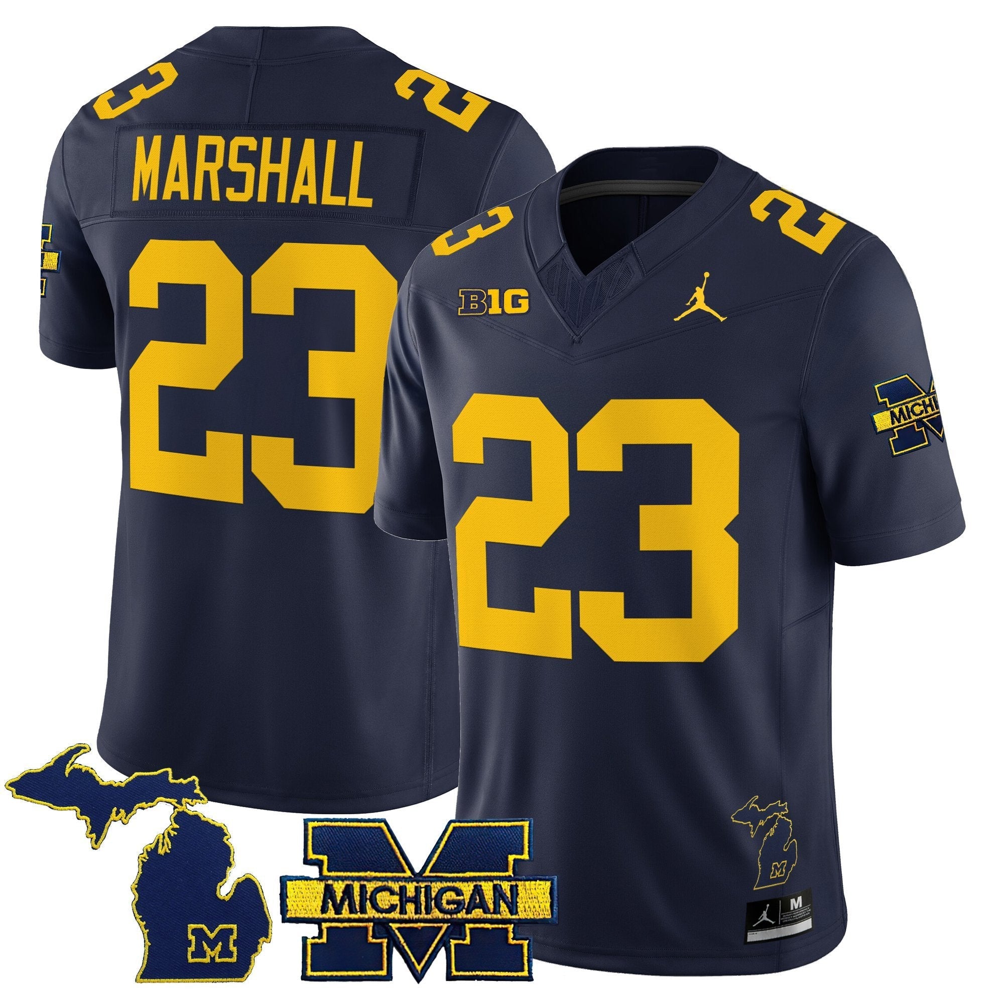 Jordan Marshall Jersey #23 Michigan Wolverines 2025 Stitched Navy