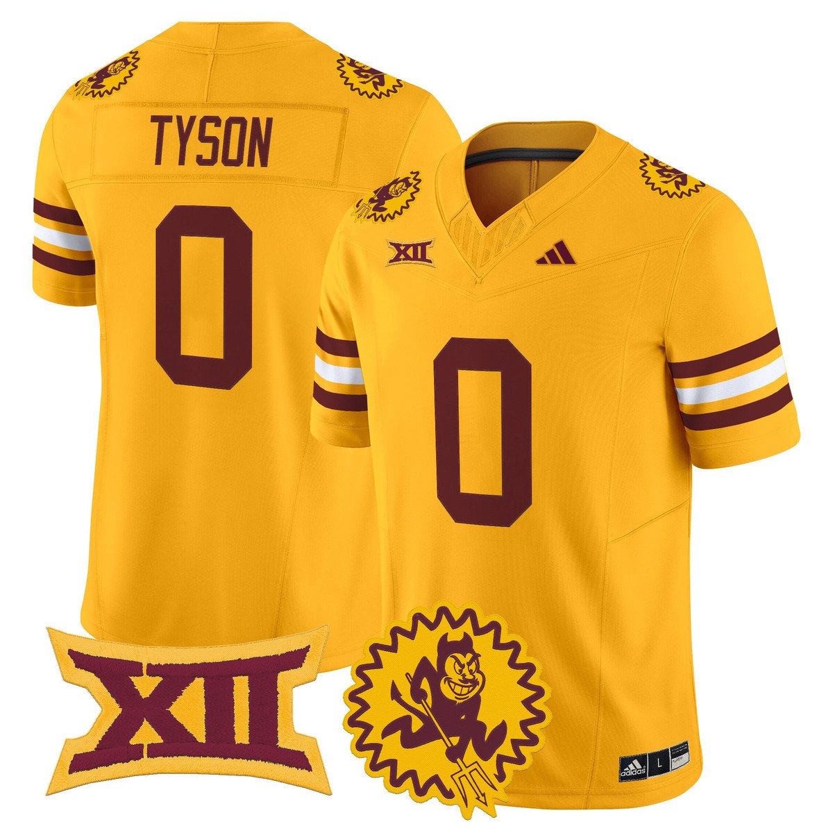 Jordyn Tyson Jersey #0 Arizona State Sun Devils 1975 Throwback Stitched Gold