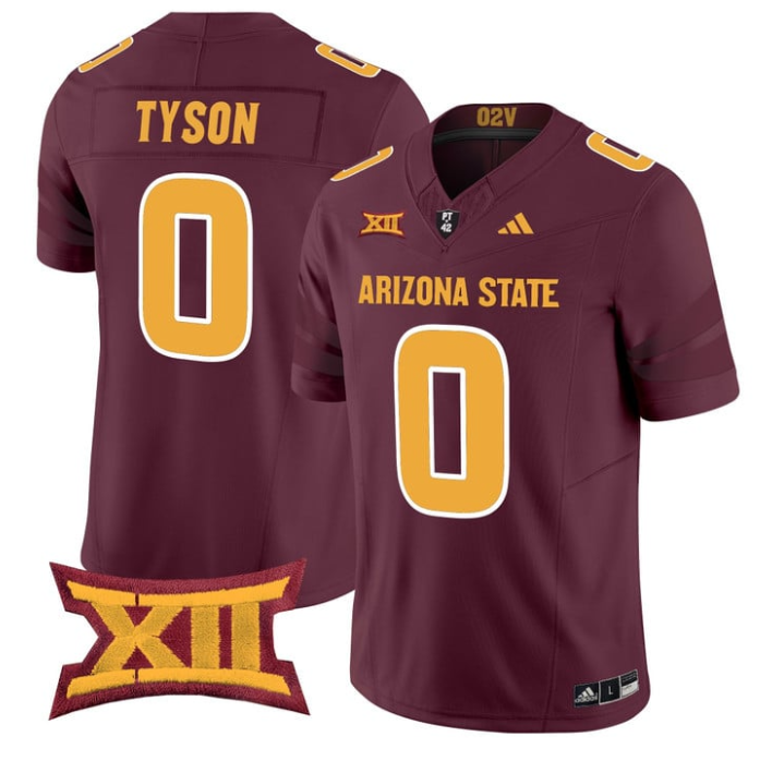 Jordyn Tyson Jersey #0 Arizona State Sun Devils 2025 Limited Stitched Maroon