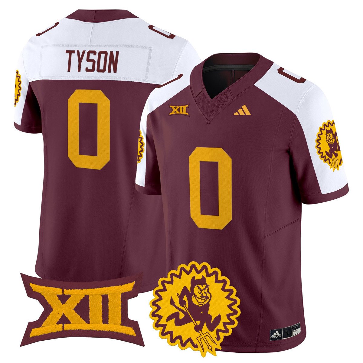 Jordyn Tyson Jersey #0 Arizona State Sun Devils 1975 Throwback Stitched Maroon Alter