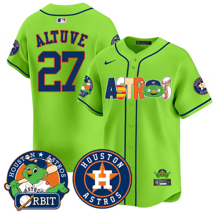José Altuve Jersey #27 Houston Astros Orbit Vapor Premier Limited Stitched Green