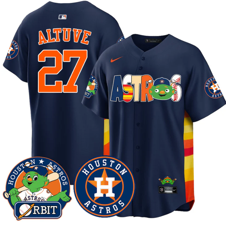 José Altuve Jersey #27 Houston Astros Orbit Vapor Premier Limited Stitched Navy