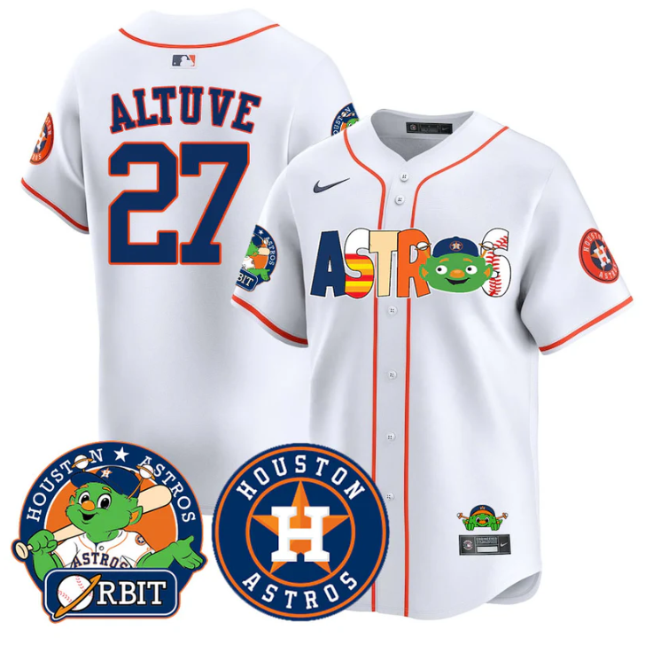 José Altuve Jersey #27 Houston Astros Orbit Vapor Premier Limited Stitched White