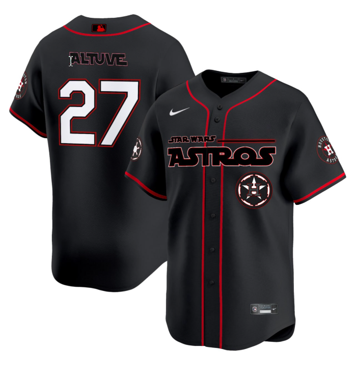 Jose Altuve Jersey #27 Houston Astros Star Wars Black Jersey All Stitched