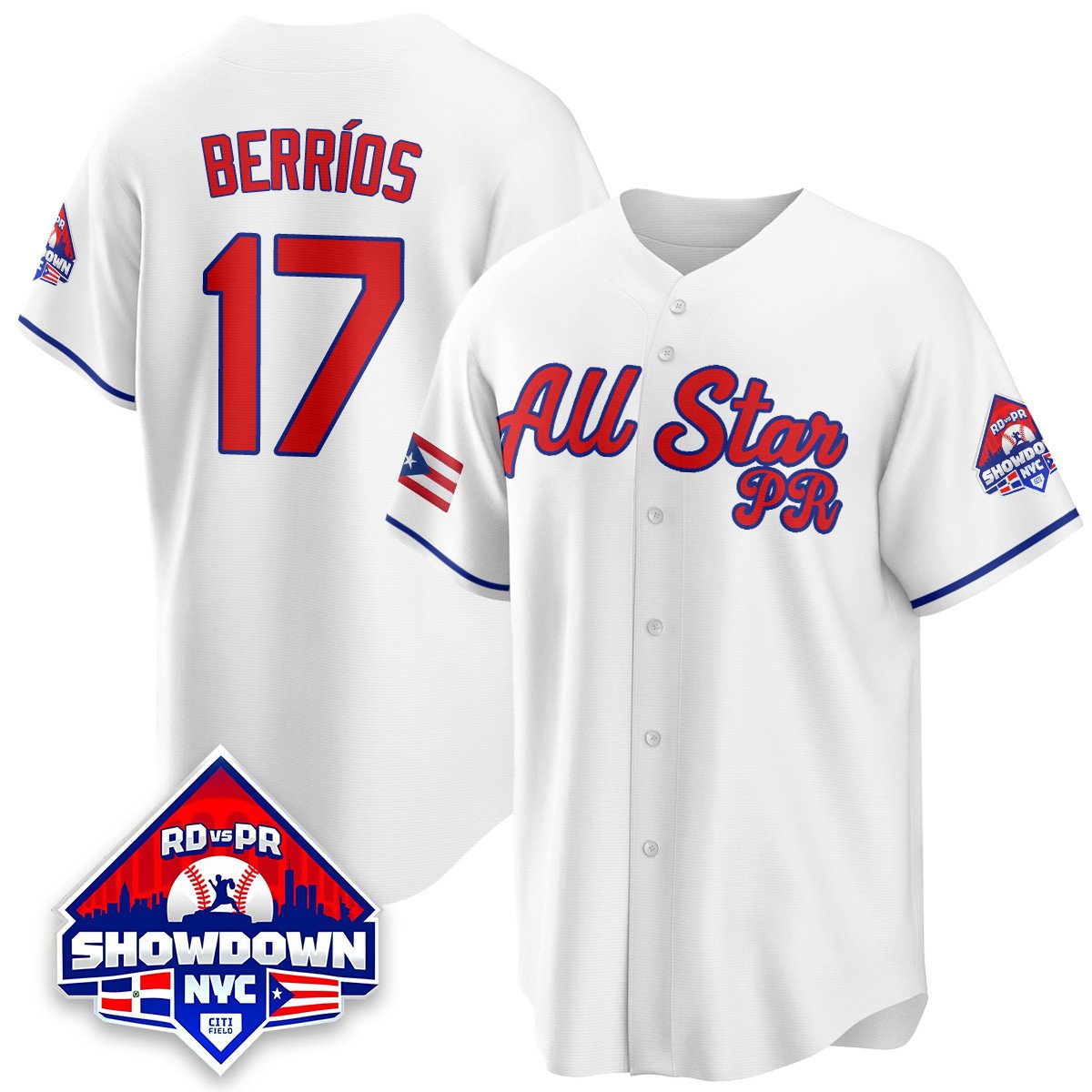 José Berríos Jersey #17 Puerto Rican Baseball All-Star 2025 Stitched White