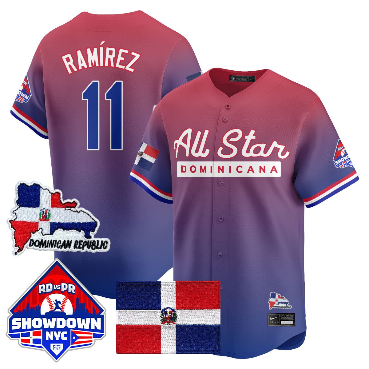 José Ramírez Jersey #11 Dominican Republic Baseball All-Star 2025 Red Limited