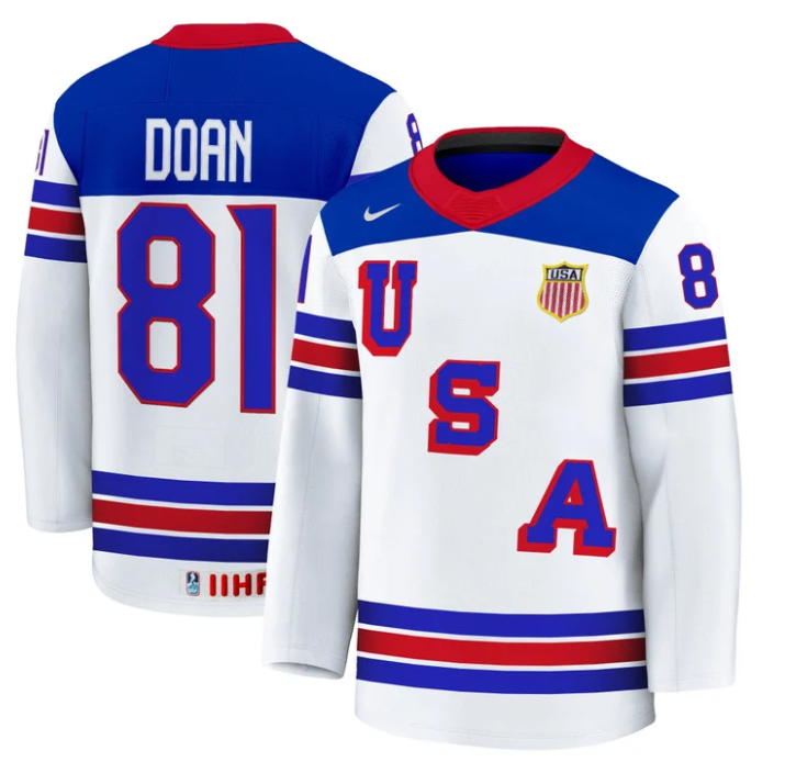 Josh Doan Jersey #81 USA Hockey 2025 Premium Stitched Home