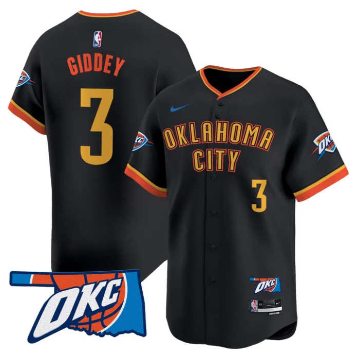 Josh Giddey Jersey #3 Oklahoma City Thunder Vapor Baseball Stitched Association