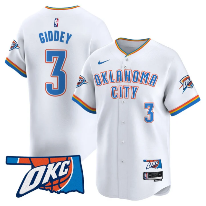 Josh Giddey Jersey #3 Oklahoma City Thunder Vapor Baseball Stitched Association
