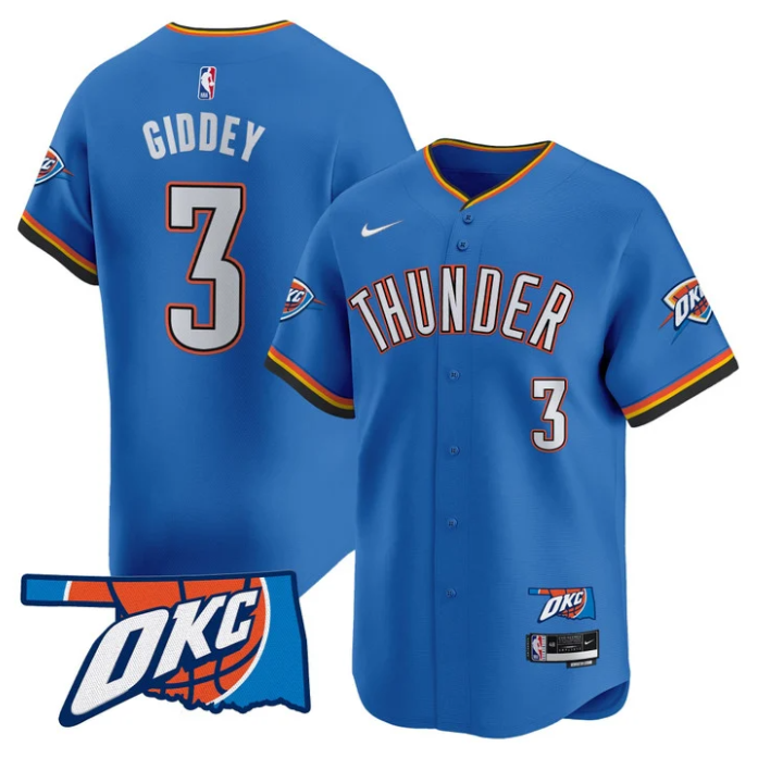 Josh Giddey Jersey #3 Oklahoma City Thunder Vapor Baseball Stitched Icon