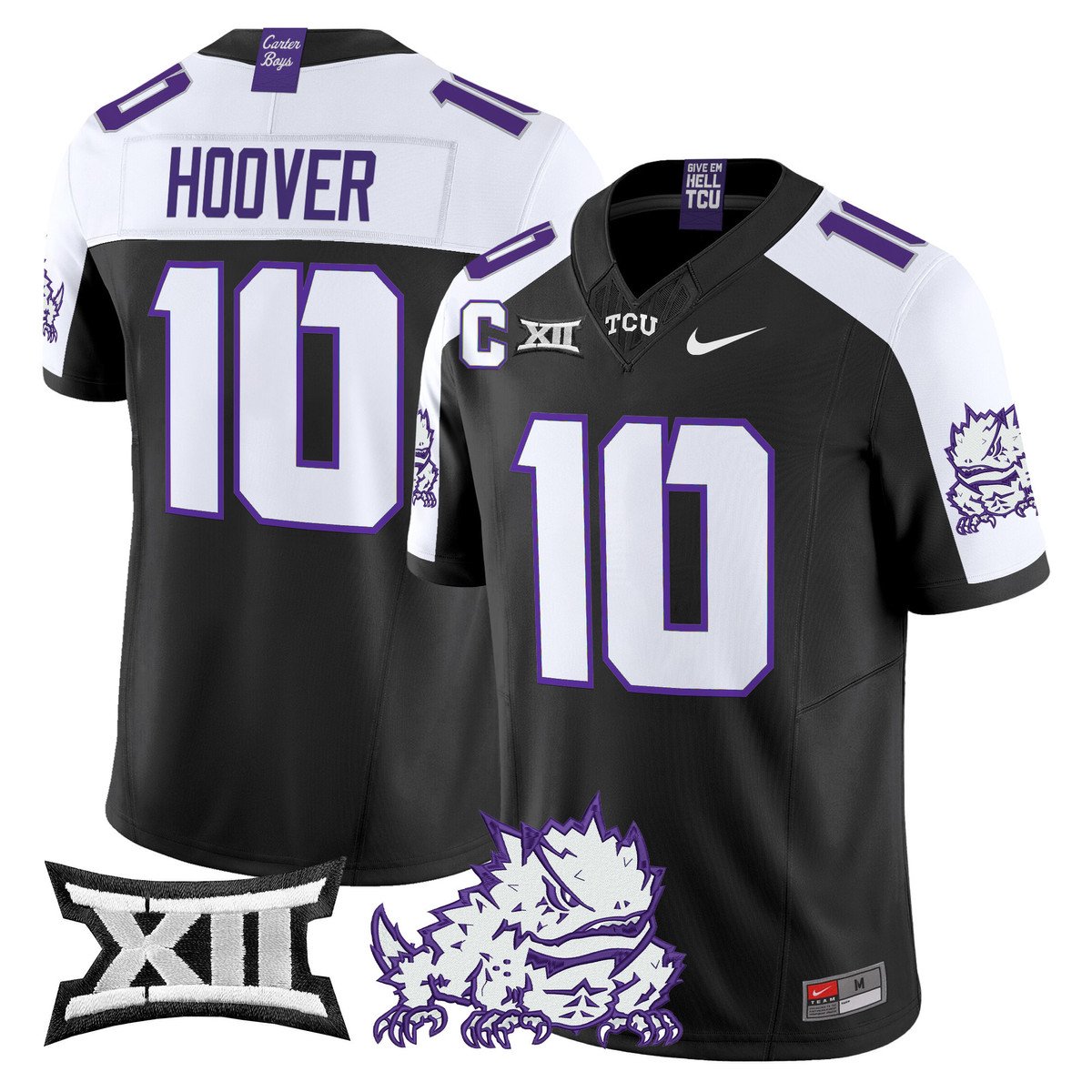 Josh Hoover Jersey #10 TCU Horned Frogs 2025 Vapor Limited Stitched Black Alter