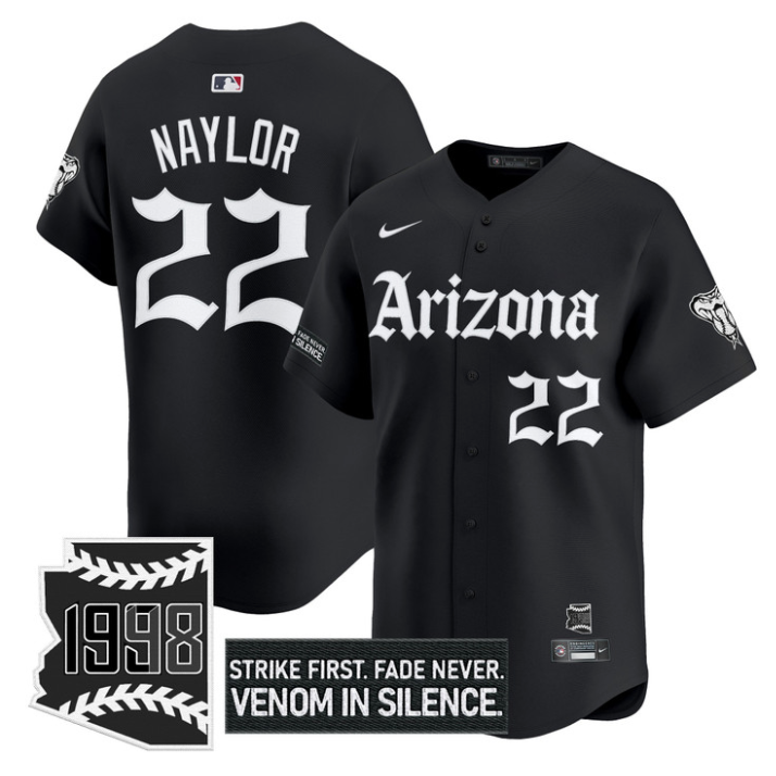 Josh Naylor Jersey #22 Arizona Diamondbacks Gothic Desert Fang Edition Black