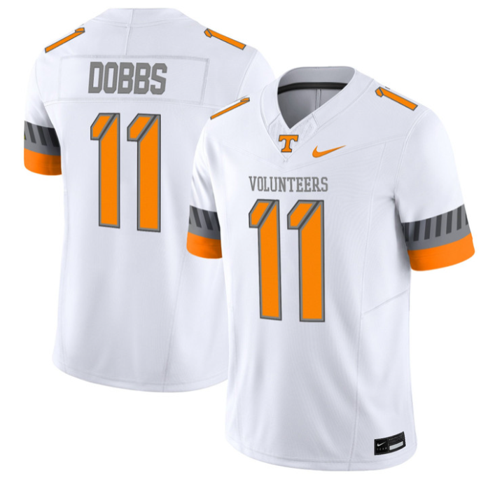 Joshua Dobbs Jersey #11 Tennessee Vols 2025 Smokey Grey Series Stitched White