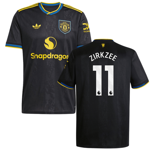 Joshua Zirkzee 11 Manchester United 2025-26 Third Match Jersey – Black