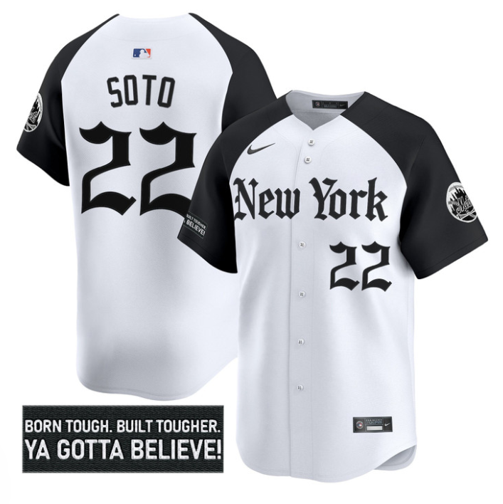 Juan Soto Jersey #22 New York Mets Gothic Borough Edition Stitched White