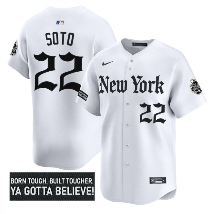Juan Soto Jersey #22 New York Mets Gothic Borough Edition Stitched White