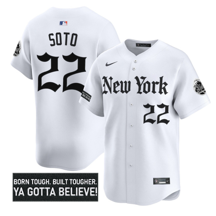 Juan Soto Jersey #22 New York Mets Gothic Borough Edition Stitched White