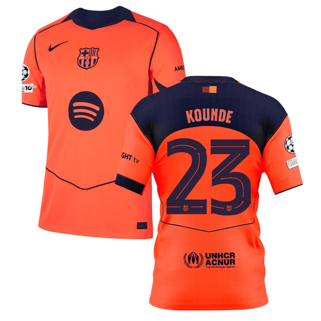 Jules Koundé 23 Barcelona 2025-26 Third Match Jersey – Orange