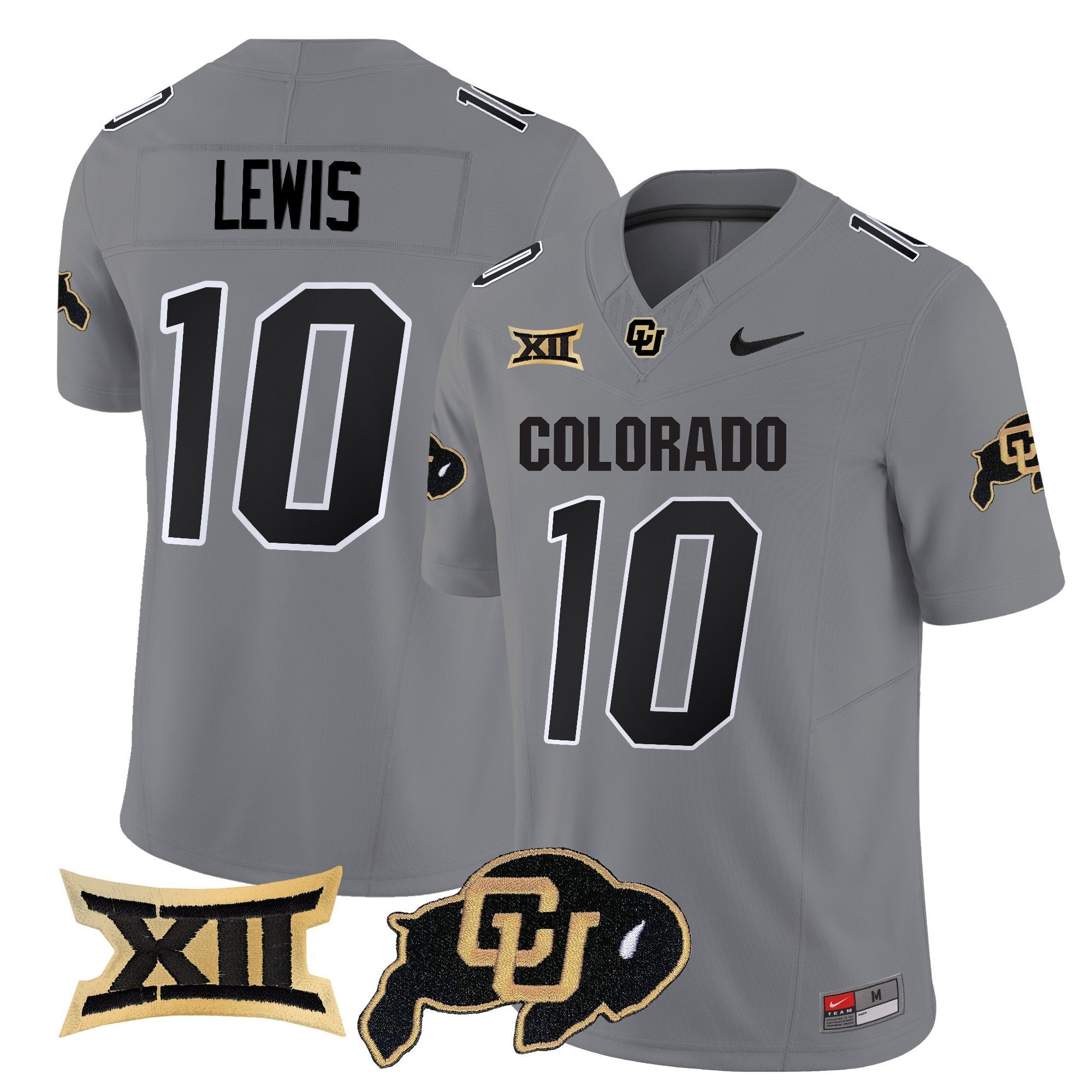 Julian Lewis Jersey #10 Colorado Buffaloes 2025 Vapor Limited Stitched Gray