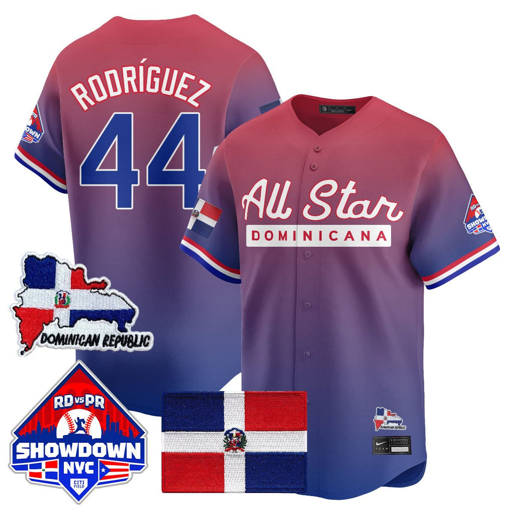 Julio Rodríguez Jersey #44 Dominican Republic Baseball All-Star 2025 Red Limited