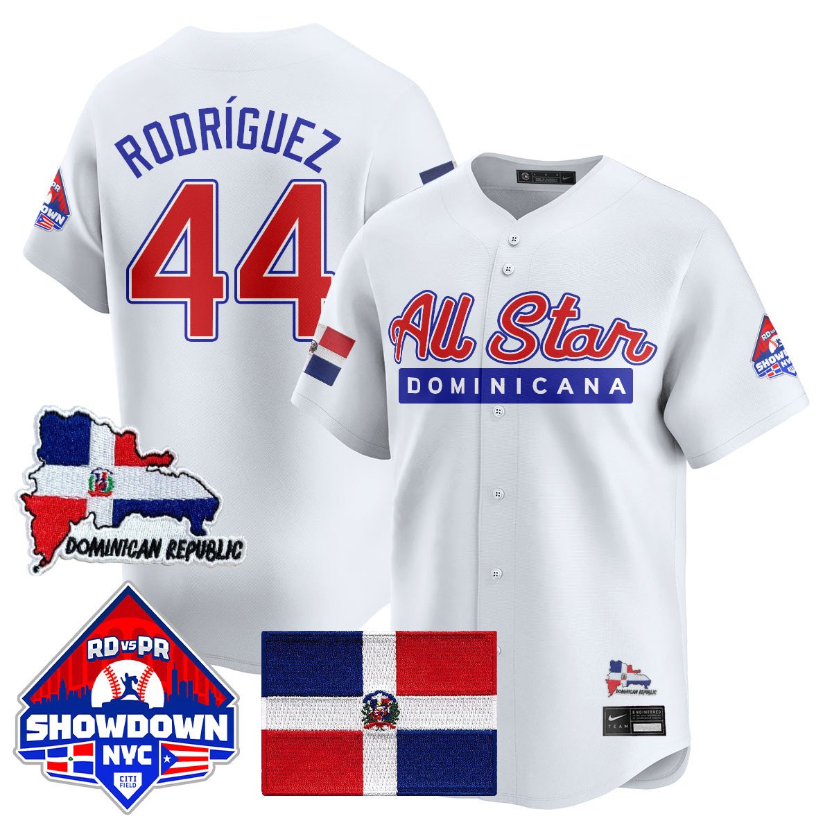 Julio Rodríguez Jersey #44 Dominican Republic Baseball All-Star 2025 White