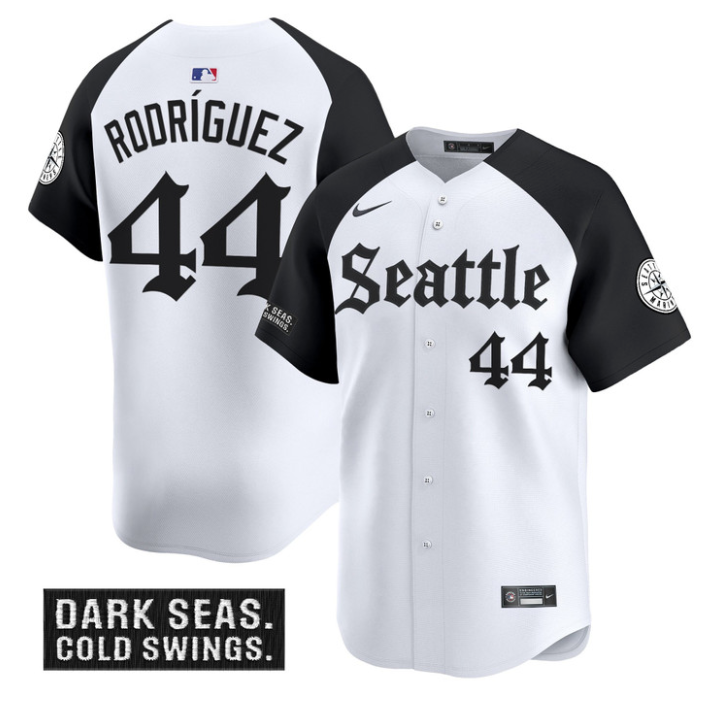 Julio Rodríguez Jersey #44 Seattle Mariners Deep Sea Gothic Edition Limited Stitched White