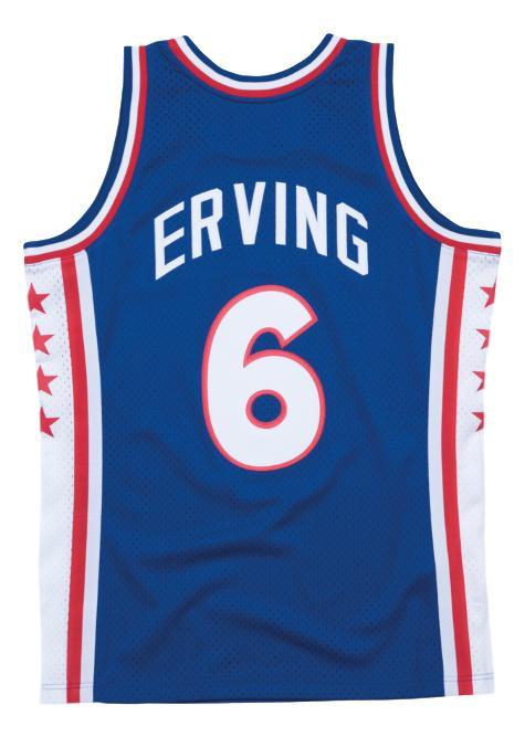 Julius Erving Dr J Jersey #6 Philadelphia Basketball Sewn Blue (Copy) (Copy)